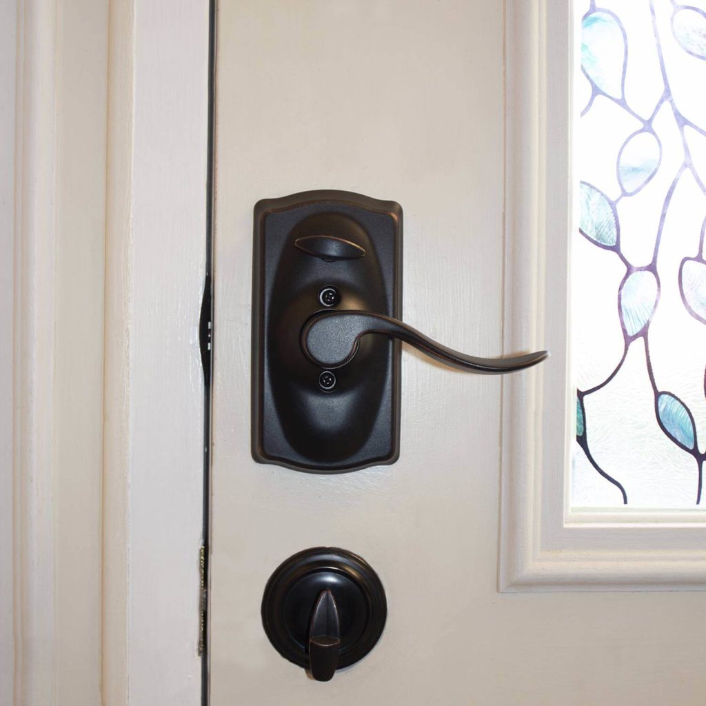 black stylish door lock